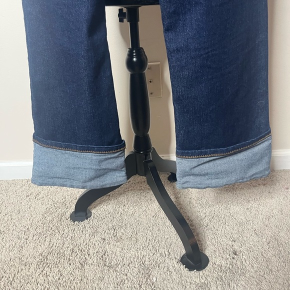 House Of Harlow Women’s High Rise Straight Leg Cuffed Dark Wash Blue Jeans Sz 29 - Picture 5 of 5